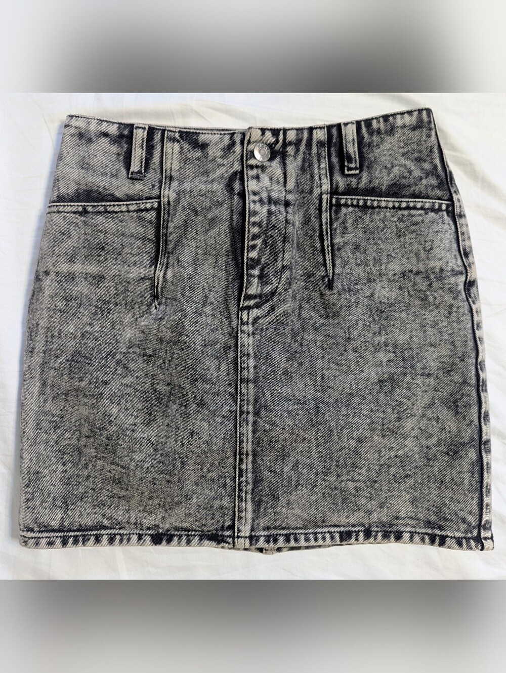 Pistola Acid Wash Black Mini Skirt